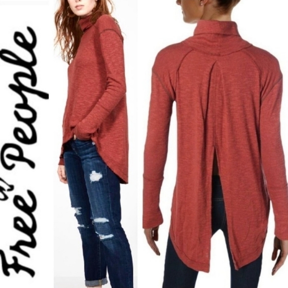 Free People Split Back Turtleneck - Picture 1 of 6